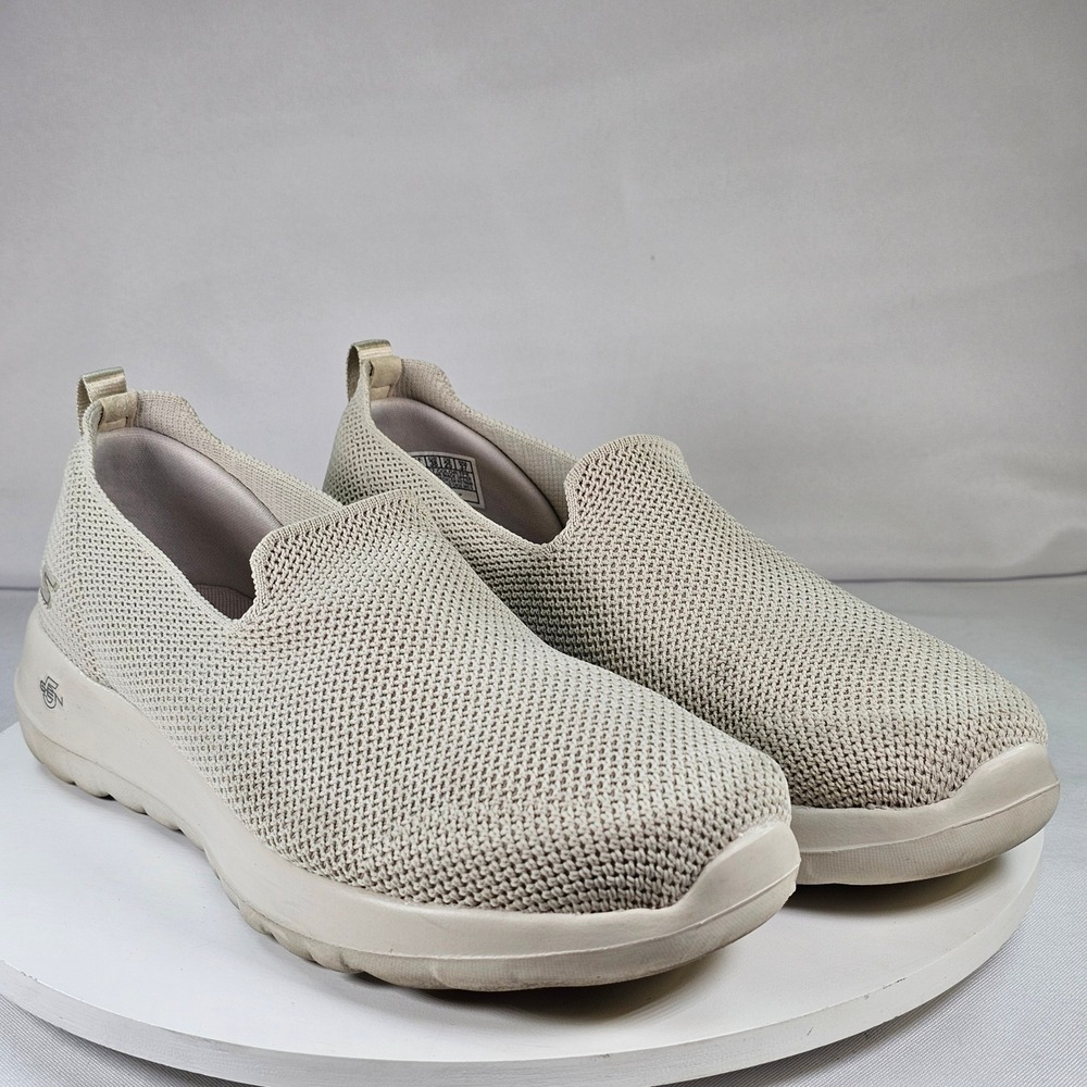 Skechers GOwalk Joy Women 8 Taupe Mesh Slip On Walking Shoes 124187 TPE